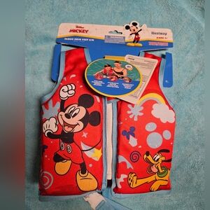 Fabric Swim Vest Disney Mickey Mouse Kids Small Medium Up To 40lbs